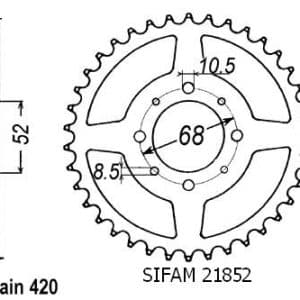 Couronne Acier 51 Dents - Pas 420 - Similaire JTR801 1991-1995
