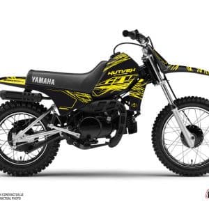 Kit Deco Moto Cross Eraser Fluo Yamaha PW 80 Jaune 1983-2012
