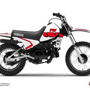 Kit Deco Moto Cross Vintage Yamaha PW 80 Rouge 1983-2012