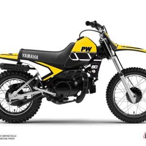 Kit Deco Moto Cross Vintage Yamaha PW 80 Jaune 1983-2012