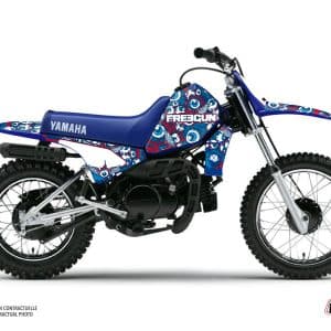 Kit Deco Moto Cross Freegun Eyed Yamaha PW 80 Rouge 1983-2012