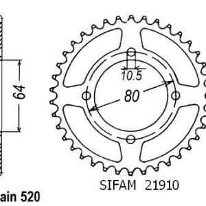Couronne Acier 32 Dents - Pas 520 - Similaire JTR1910