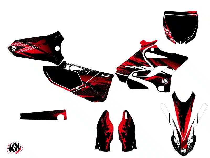 Kit Deco Moto Cross Techno Yamaha 125 YZ Rouge 1996-1998 – Image 2