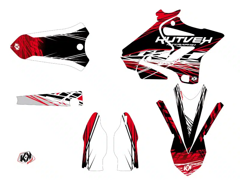 Kit Deco Moto Cross Eraser Yamaha 250 YZ Rouge Blanc LIGHT 1993-1995 – Image 2