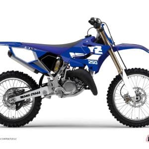 Kit Deco Moto Cross Vintage Yamaha 250 YZ Bleu 2002-2004