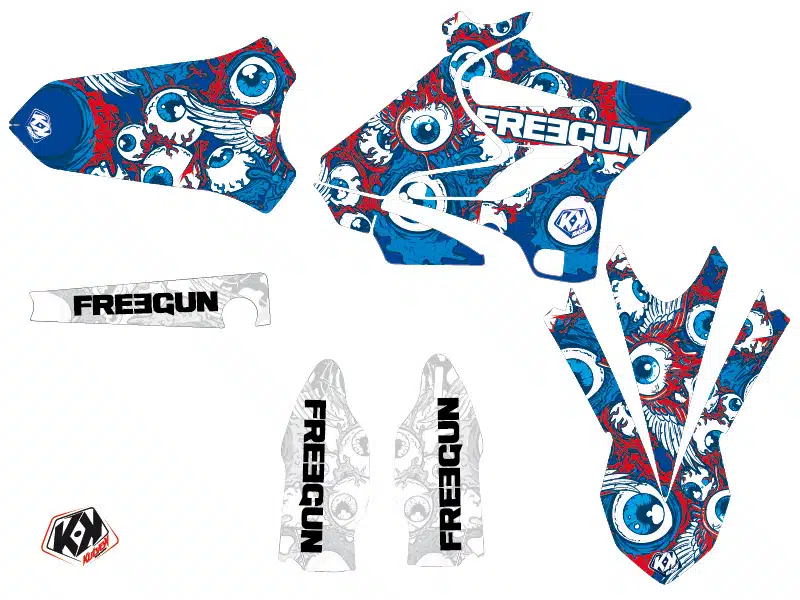Kit Deco Moto Cross Freegun Eyed Yamaha 250 YZ Rouge LIGHT 2021 – Image 2