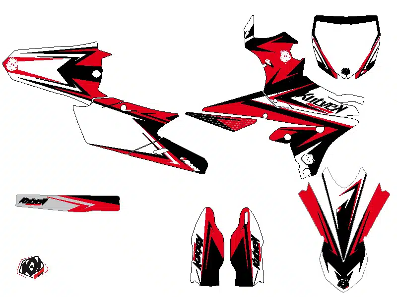Kit Deco Moto Cross Stage Yamaha 450 YZF Noir Rouge 2004-2005 – Image 2
