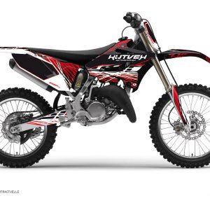 Kit Deco Moto Cross Eraser Yamaha 125 YZ Rouge Blanc 1986-1988
