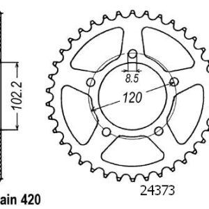 Couronne Acier 47 Dents - Pas 420 - Similaire JTR23 1999-2005