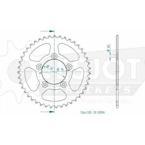 Couronne Acier 43 Dents - Pas 520 1997-1999