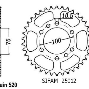Couronne Acier 37 Dents - Pas 520 - Similaire JTR1825 1980-1982