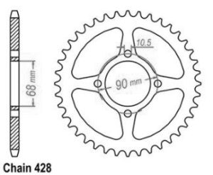 Couronne Acier 45 Dents - Pas 520 - Similaire JTR241
