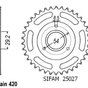 Couronne Acier 39 Dents - Pas 420 - Similaire JTR255