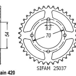 Couronne Acier 40 Dents - Pas 420 - Similaire JTR257 1980-1993