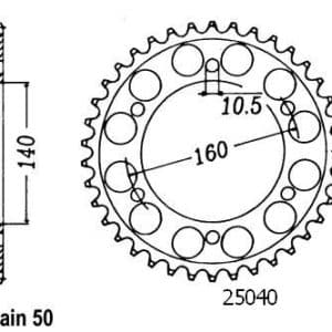 Couronne Acier 45 Dents - Pas 530 - Similaire JTR502 1990-2003