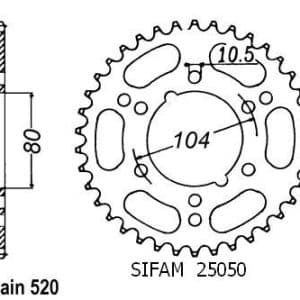 Couronne Acier 38 Dents - Pas 520 - Similaire JTR1478 1998-2002