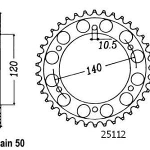 Couronne Acier 43 Dents - Pas 530 - Similaire JTR499 1996-1997