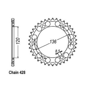 Couronne Acier 47 Dents - Pas 428
