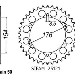 Couronne Acier 42 Dents - Pas 530 - Similaire JTR343