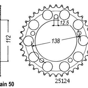 Couronne Acier 42 Dents - Pas 530 - Similaire JTR302 1992-1995