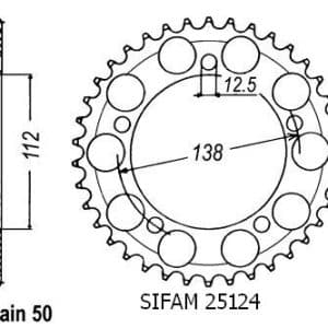 Couronne Acier 45 Dents - Pas 530 - Similaire JTR302 1997-2007