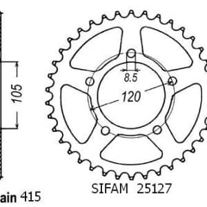 Couronne Acier 40 Dents - Pas 415 - Similaire JTR211