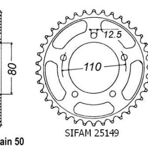 Couronne Acier 48 Dents - Pas 530 - Similaire JTR2010