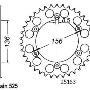 Couronne Acier 41 Dents - Pas 525 - Similaire JTR1791 1996-2010