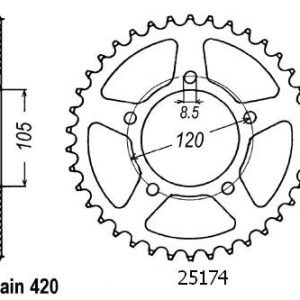 Couronne Acier 50 Dents - Pas 420 - Similaire JTR24 2002-2012