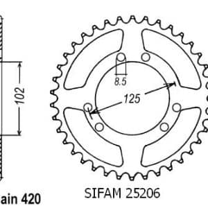 Couronne Acier 50 Dents - Pas 420 - Similaire JTR1132