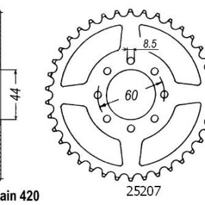 Couronne Acier 52 Dents - Pas 420 - Similaire JTR2078 1999-2002