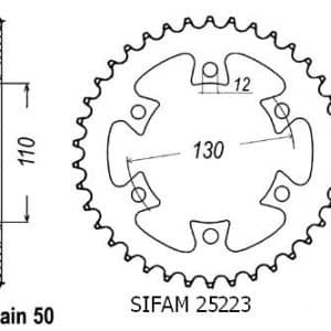 Couronne Acier 36 Dents - Pas 530 - Similaire JTR1420 2000-2003