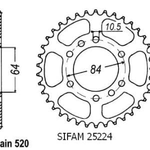 Couronne Acier 40 Dents - Pas 520 - Similaire JTR1826