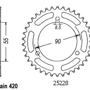 Couronne Acier 47 Dents - Pas 420 - Similaire JTR5228 2003-2010