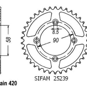 Couronne Acier 37 Dents - Pas 420 - Similaire JTR1213 2000-2023