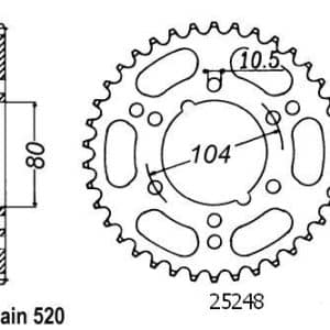Couronne Acier 36 Dents - Pas 520 - Similaire JTR1478
