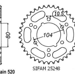 Couronne Acier 38 Dents - Pas 520 - Similaire JTR1478 1998-2002