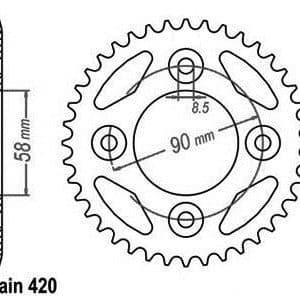 Couronne Acier 35 Dents - Pas 420 - Similaire JTR212