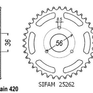 Couronne Acier 28 Dents - Pas 420 - Similaire JTR1780 1985-2006