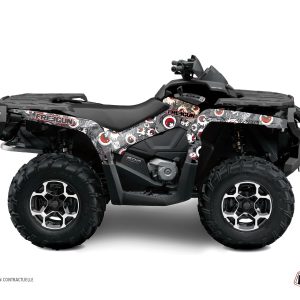 Kit Déco Quad Freegun Eyed Can Am Outlander 500-650-800 XTP Gris Rouge () 2010-2012