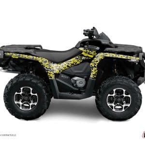 Kit Déco Quad Predator Can Am Outlander 400 MAX Noir Gris Jaune () 2010-2015