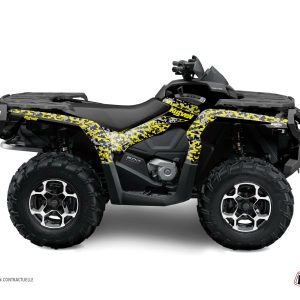 Kit Déco Quad Predator Can Am Outlander 500-650-800 XTP Noir Gris Jaune () 2013-2015