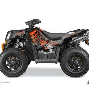 Kit Déco Quad Evil Polaris Scrambler 850-1000 XP Gris Orange FULL () 2015-2016