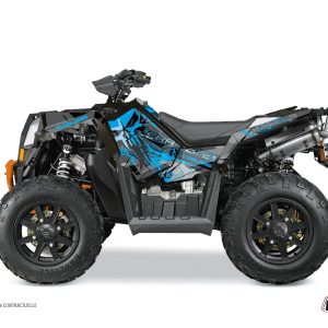 Kit Déco Quad Evil Polaris Scrambler 850-1000 XP Gris Bleu FULL () 2015-2016