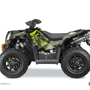 Kit Déco Quad Evil Polaris Scrambler 850-1000 XP Gris Vert FULL () 2015-2016