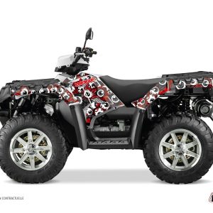 Kit Déco Quad Freegun Eyed Polaris 550-850-1000 Sportsman Touring Rouge Gris () 2013-2016