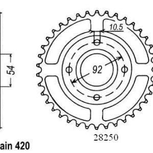 Couronne Acier 46 Dents - Pas 420 - Similaire JTR1078 1997-2003
