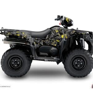 Kit Déco Quad Camo Suzuki King Quad 400 Noir Jaune () 2008-2016
