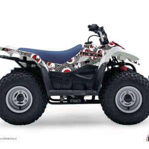 Kit Déco Quad Freegun Eyed Suzuki 90 LTZ Gris Rouge () 2007-2014
