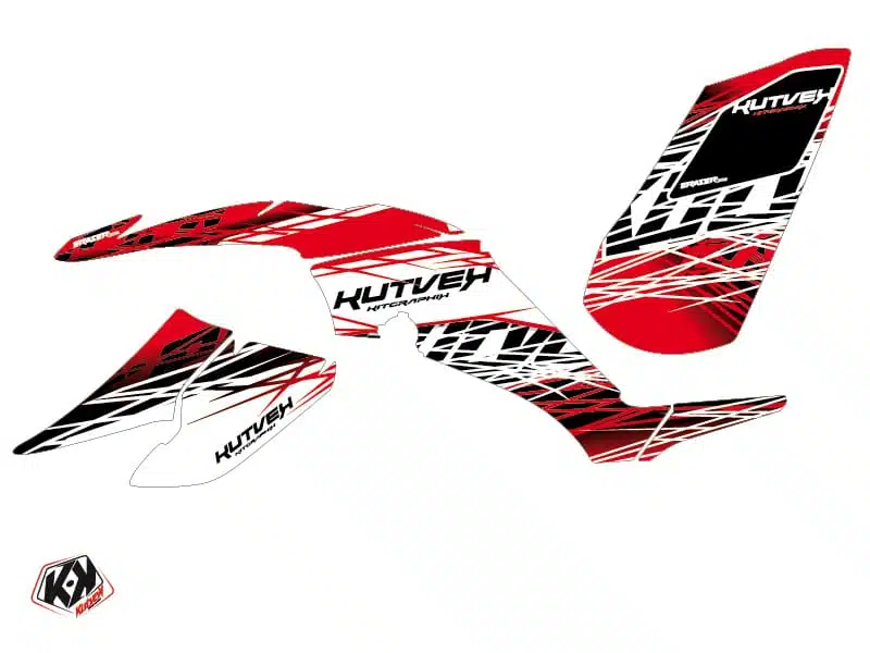 Kit Déco Quad Eraser Yamaha 350 Raptor Rouge Blanc () 2004-2013 – Image 2